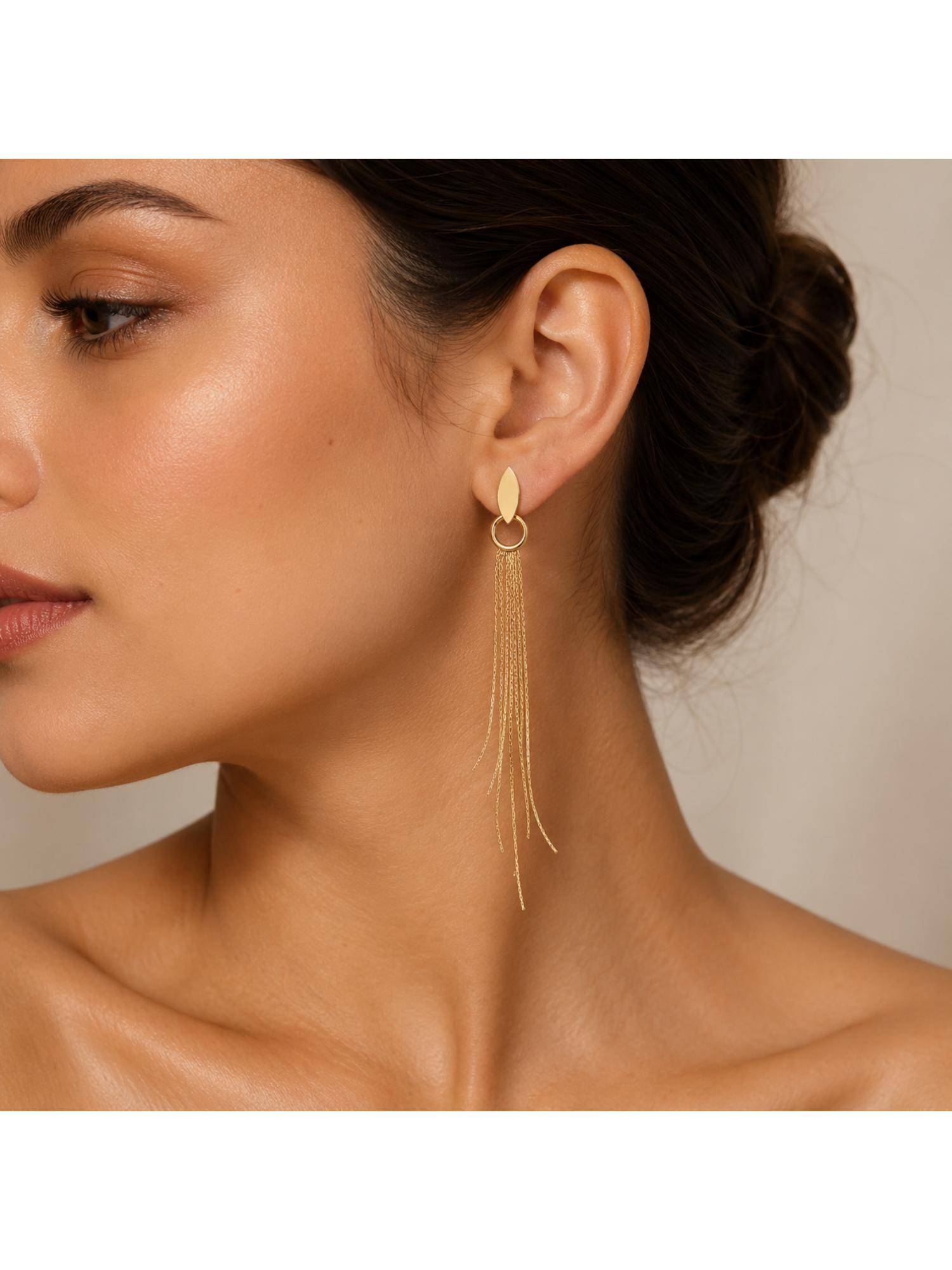 Salty Women Stainless Steel Gold Statement Pair of Earrings