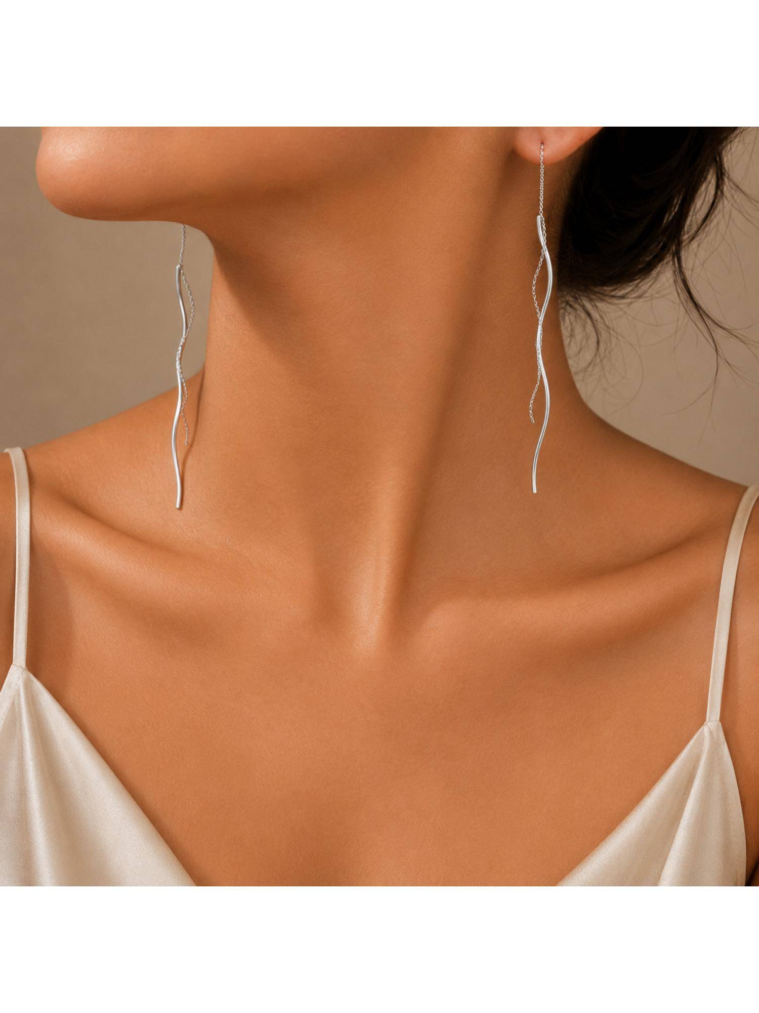 Salty Women Stainless Steel Silver Statement Pair of Earrings