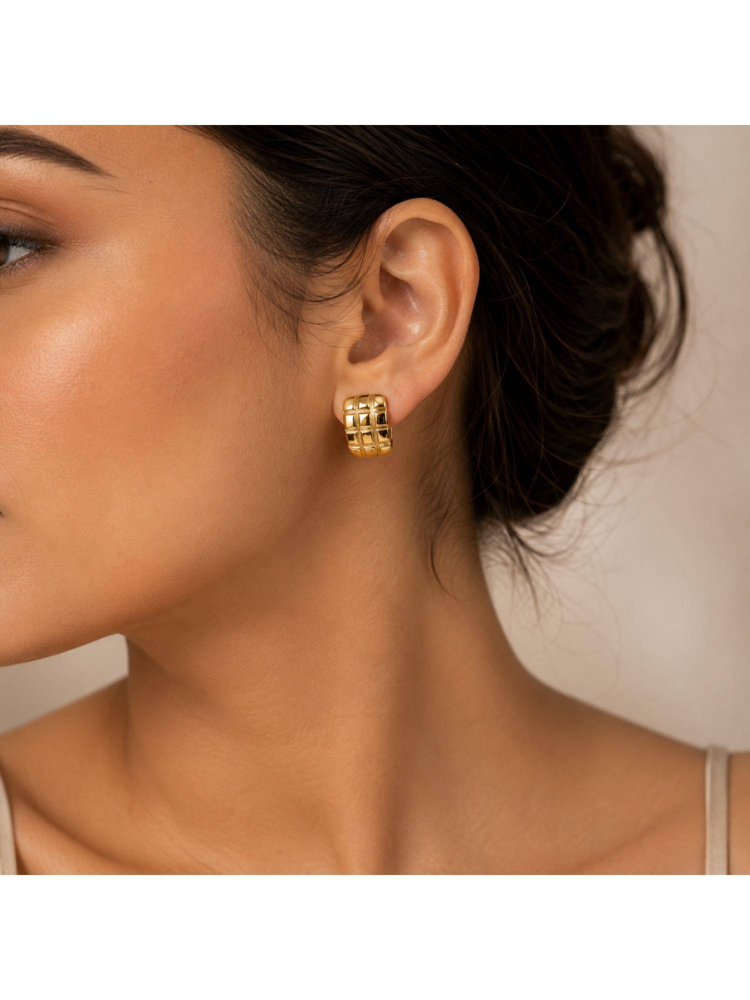 Salty Women Stainless Steel Gold Statement Pair of Earrings
