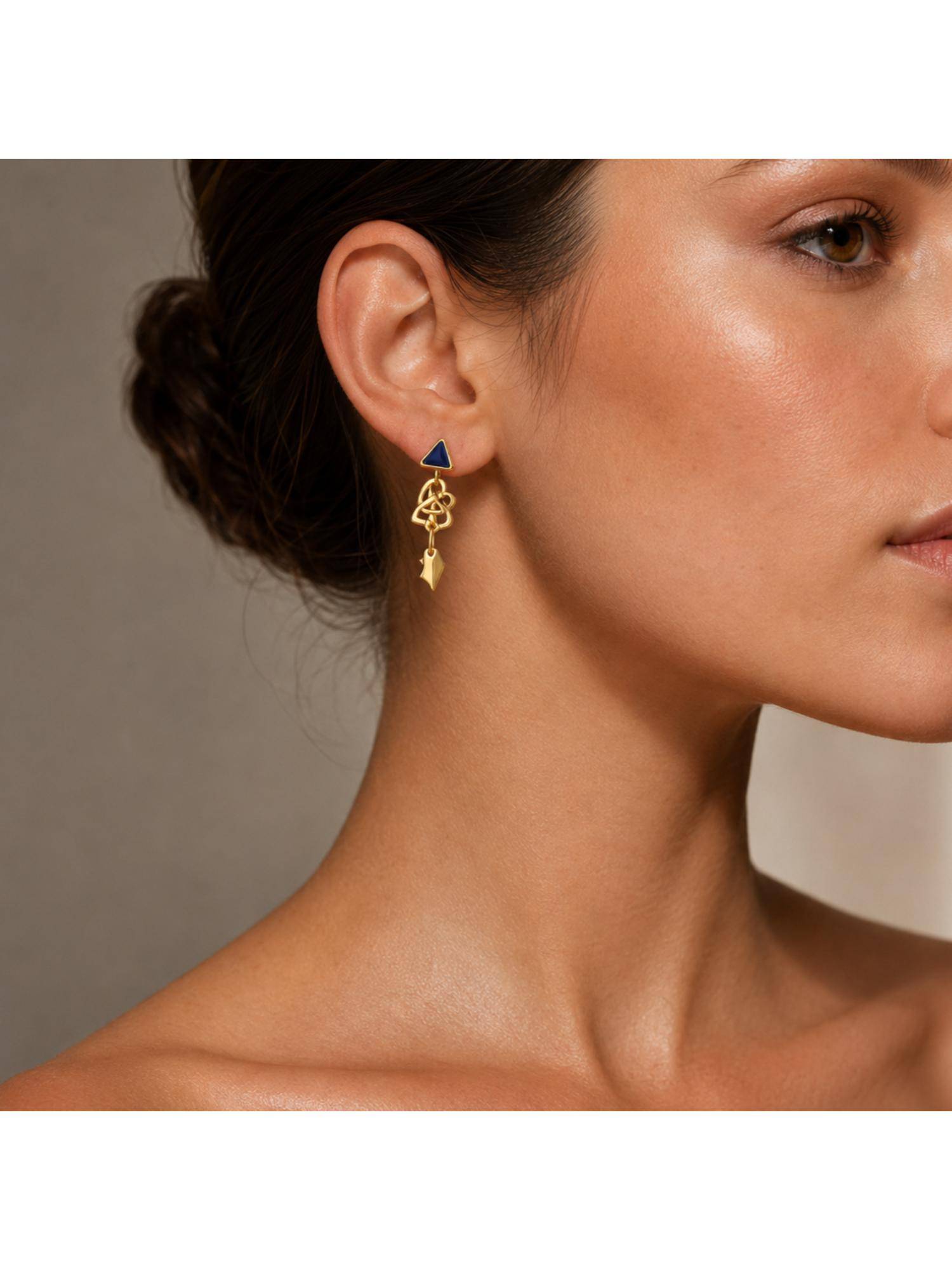 Salty Women Stainless Steel Blue Stones Pair of Earrings