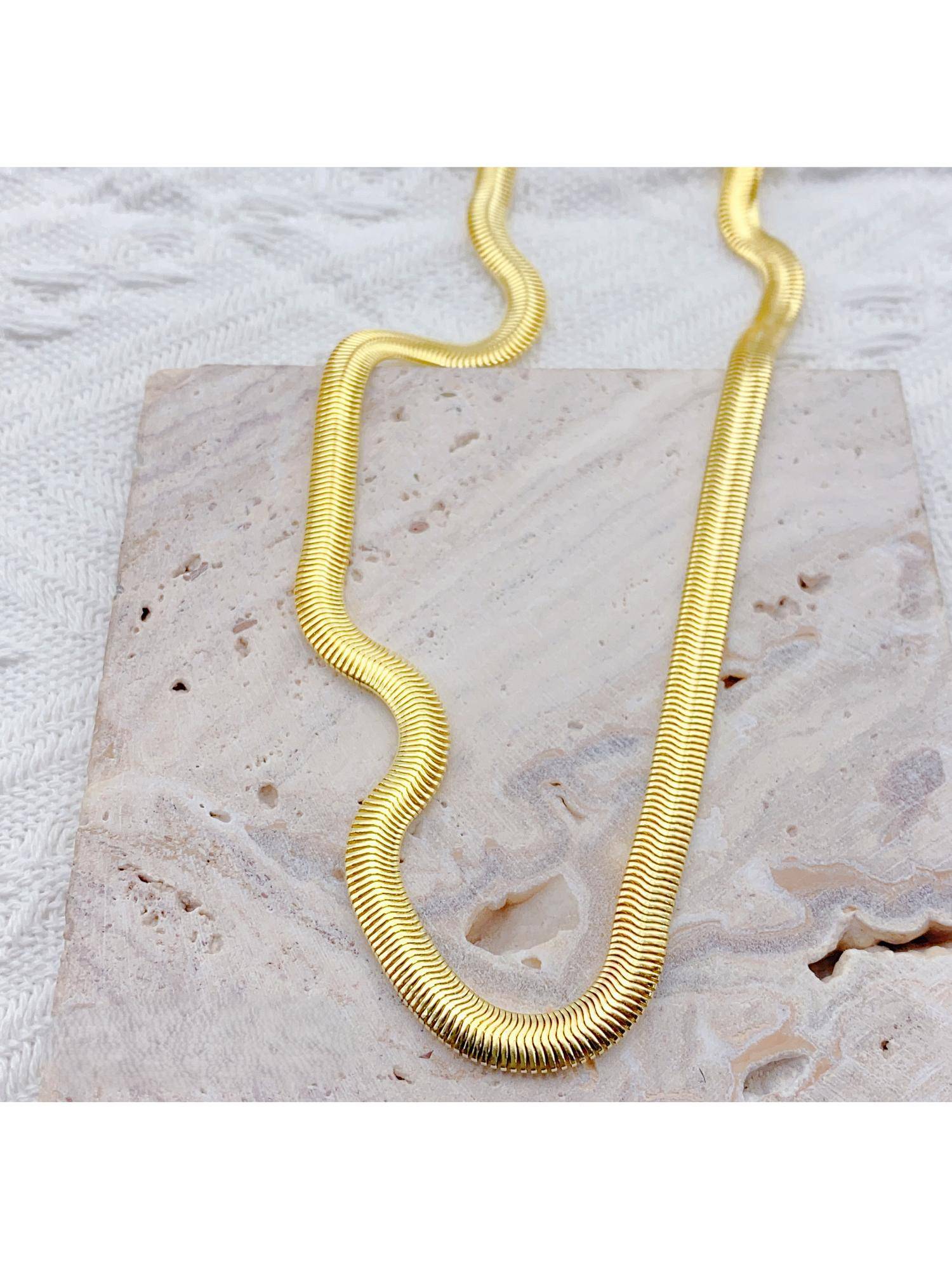 Salty Women Stainless Steel Gold Statement Necklace