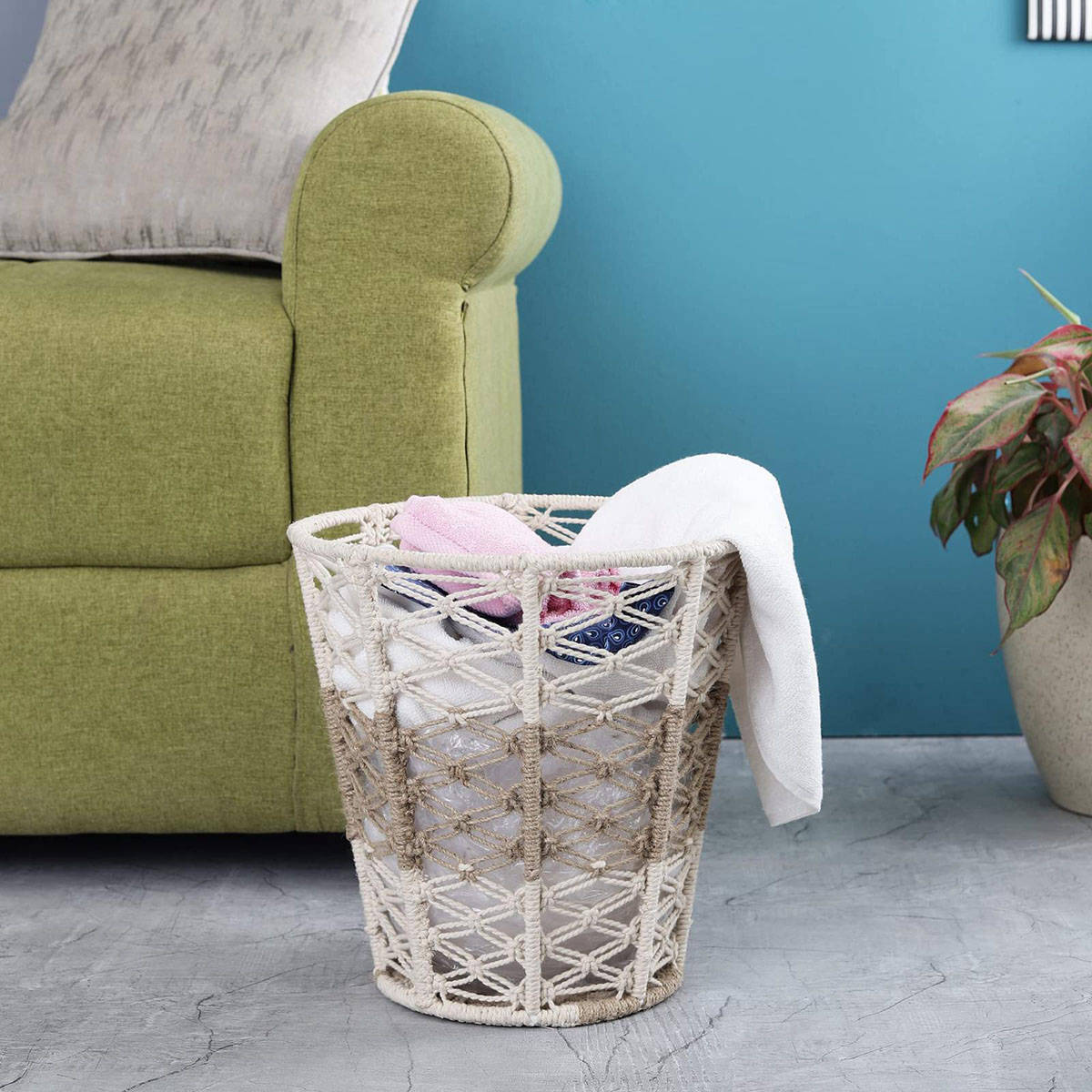 The Decor Mart Macrame Multipurpose Basket Elegant & Durable