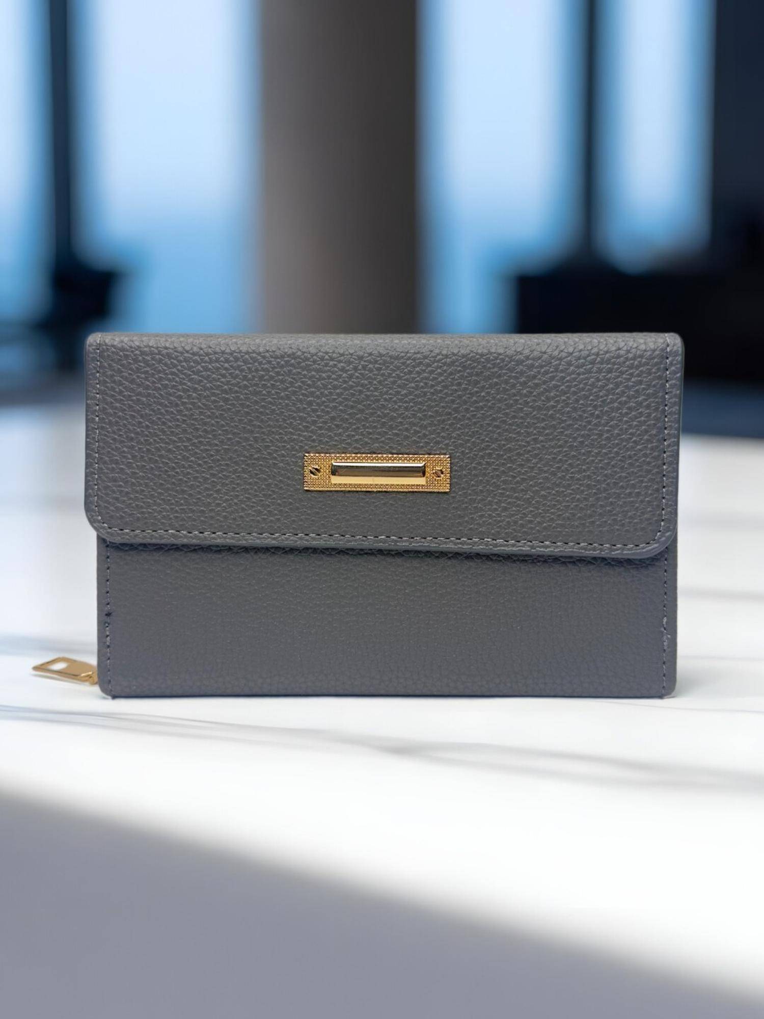 CrossKulture Women Compact Multiple Card Slots Wallet Grey Wallet