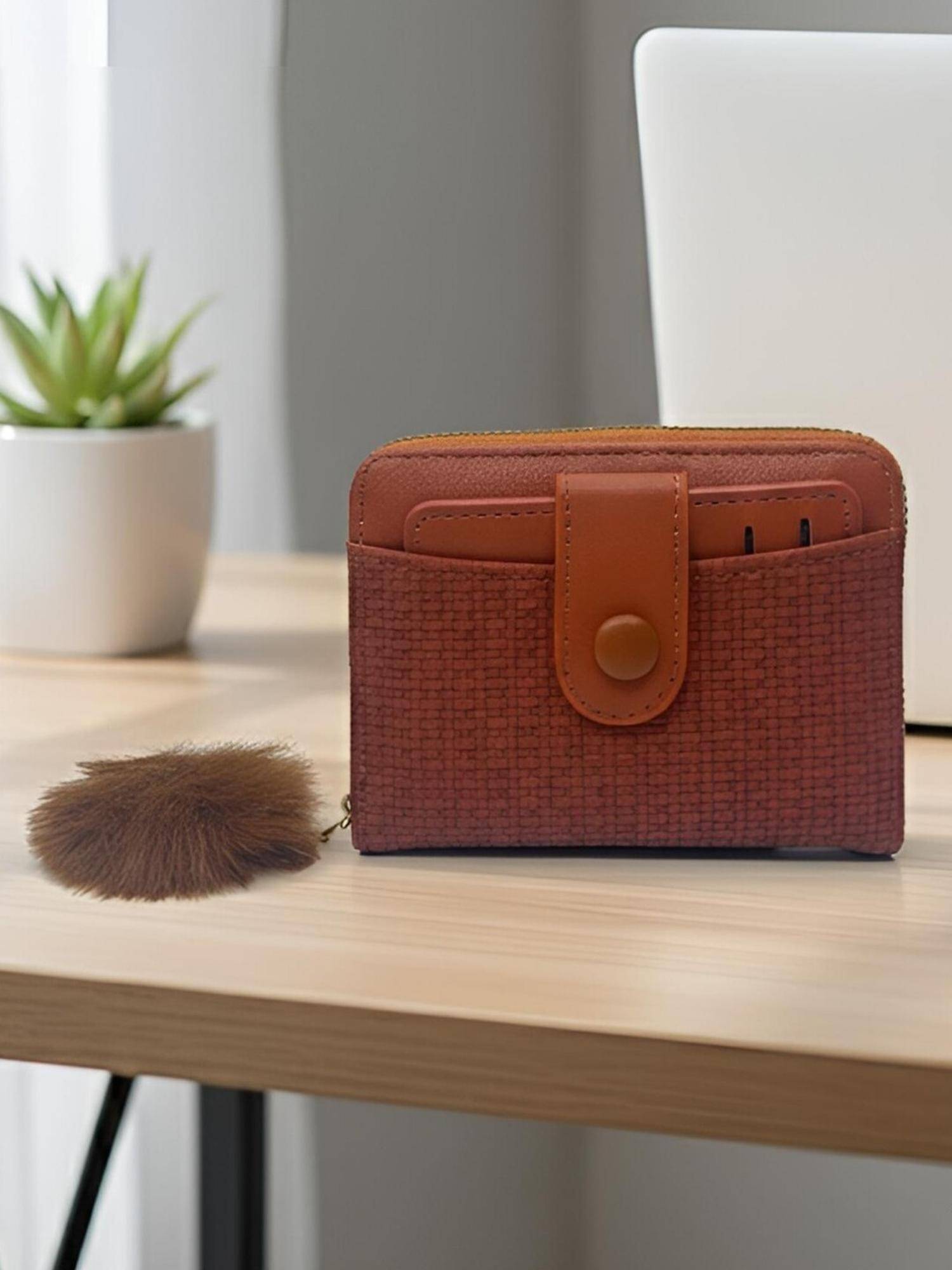 CrossKulture Women Compact Multiple Card Slots Wallet Brown Wallet