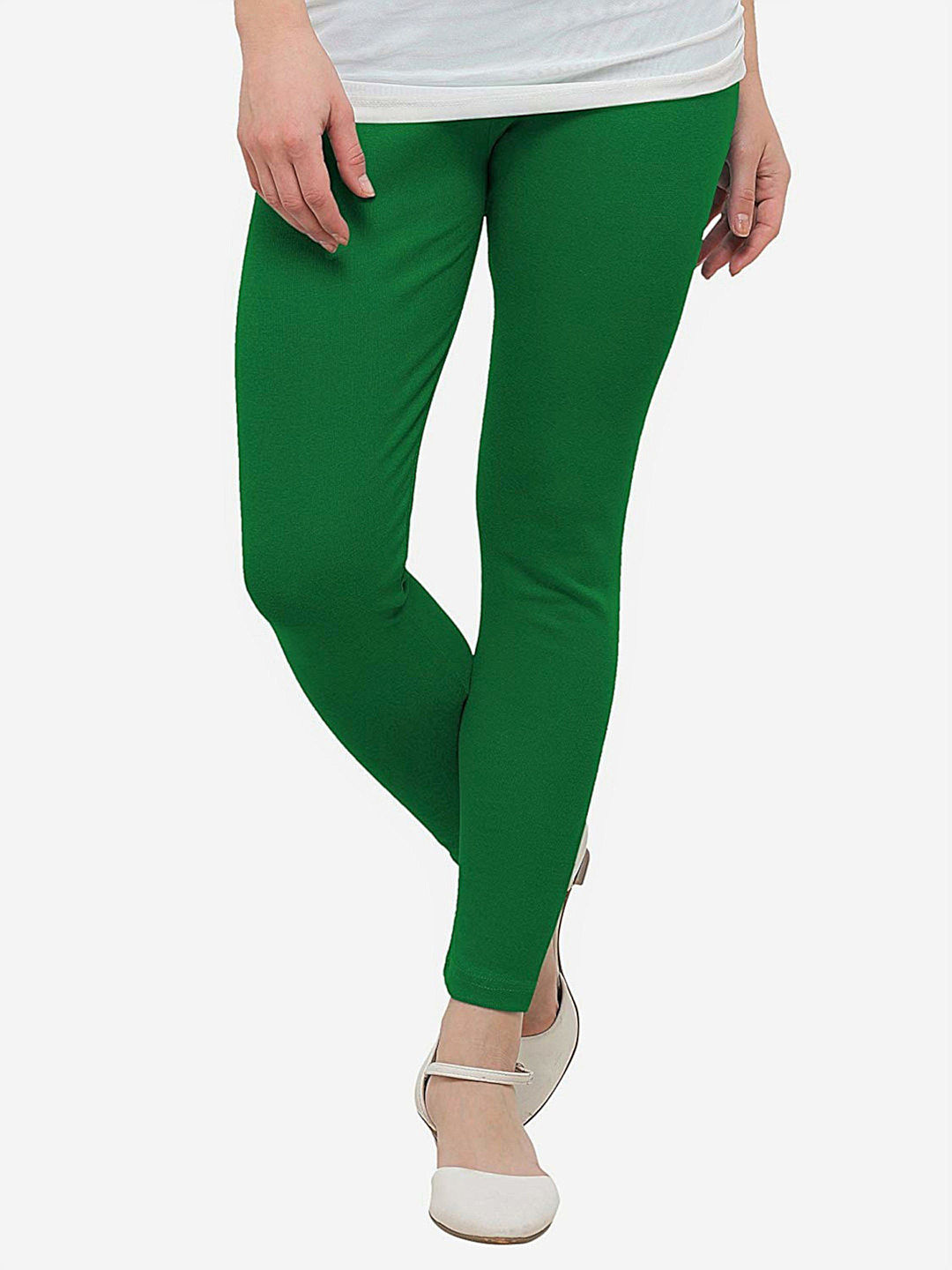 Ankle Length Leggings, Dark Green (XL 