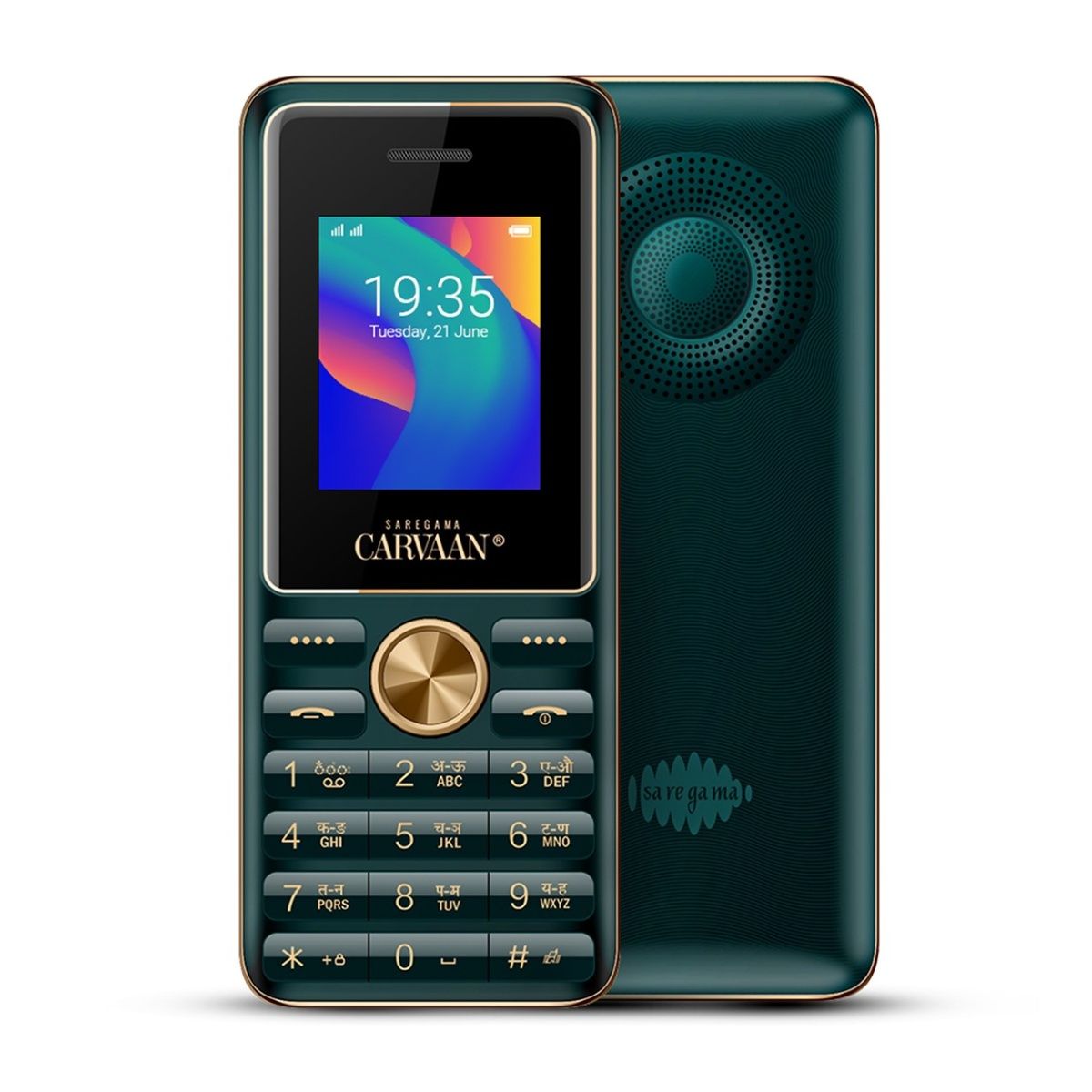 Saregama Carvaan Mobile Keypad Phone Malayalam M11 with 1500 pre-Loaded Songs (Emerald Green)
