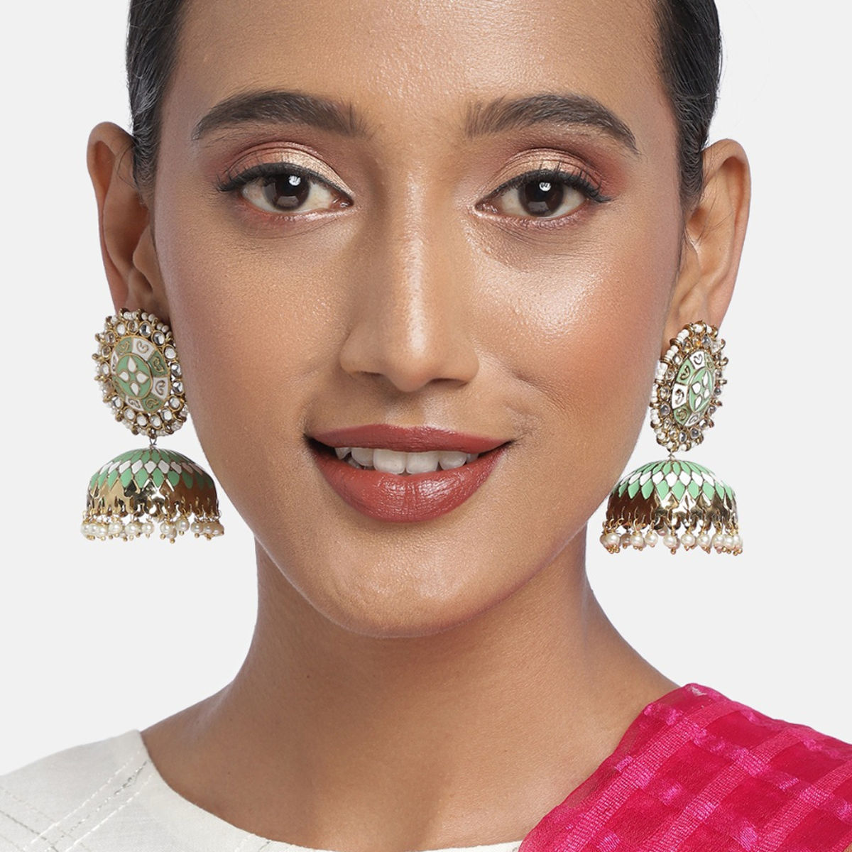 Multicolor - Zeba Handcrafted GS Fabart Jhumki Earrings main image 0