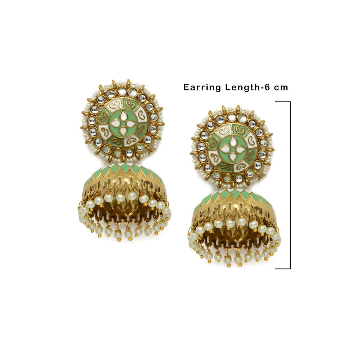 Multicolor - Zeba Handcrafted GS Fabart Jhumki Earrings main image 1