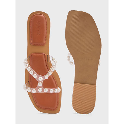 Buy IYKYK by Nykaa Fashion Transparent Square Toe Pearl Flats Online