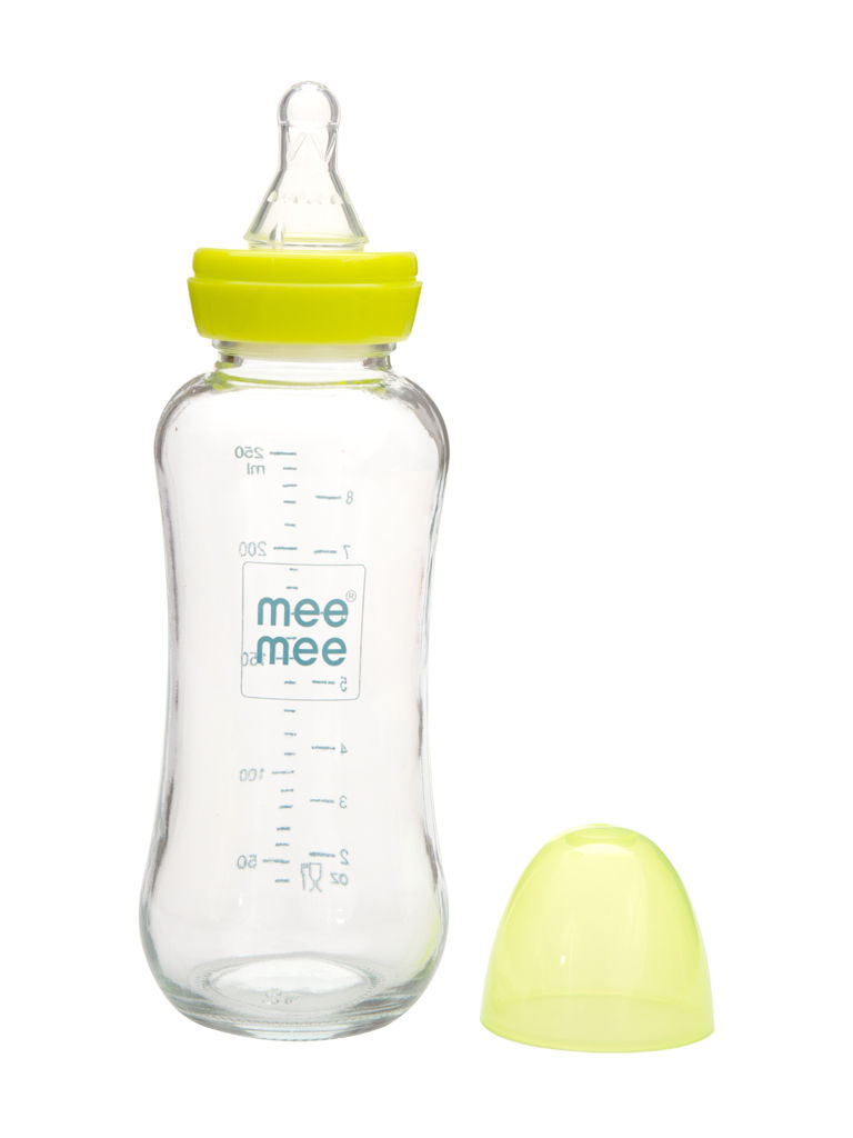 Mee Mee Premium Glass Feeding Bottle Green