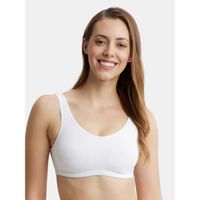 Jockey 1380 Wirefree Padded Cotton Elastane Racerback Style Active Bra -  Wine Tasting