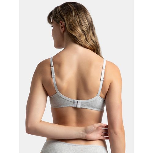 Buy Jockey 1723 Wirefree Padded Cotton Elastane Medium Coverage T-Shirt Bra-Grey  Melange online