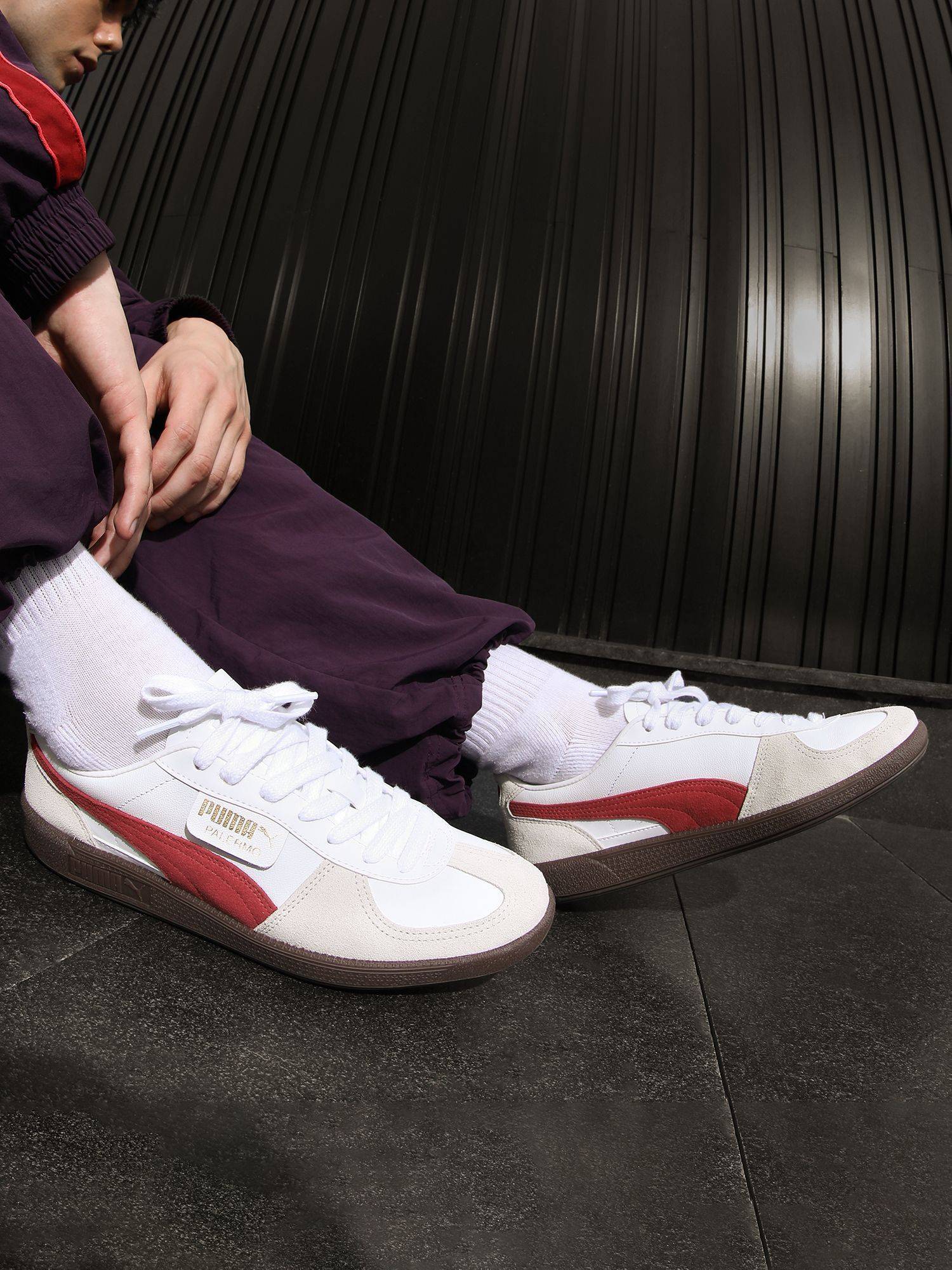 Buy Puma Palermo Lth Unisex Beige & White Sneakers Online
