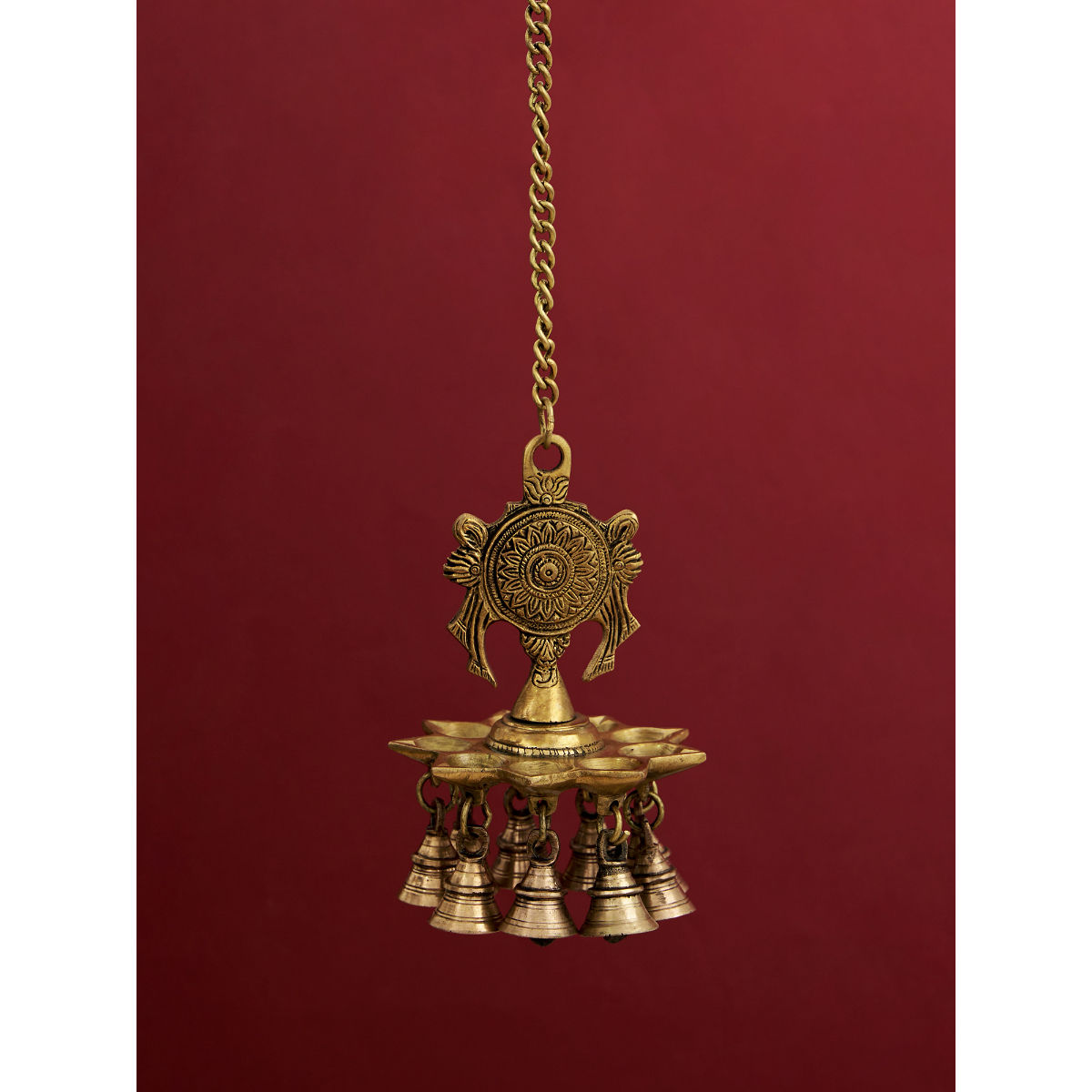 Buy DecorTwist Brass Hanging Diya In Lord Vishnu S Chakra Online