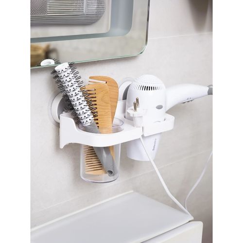 Buy Kuber Industries Wall Mounted Hair Dryer Holder White Online