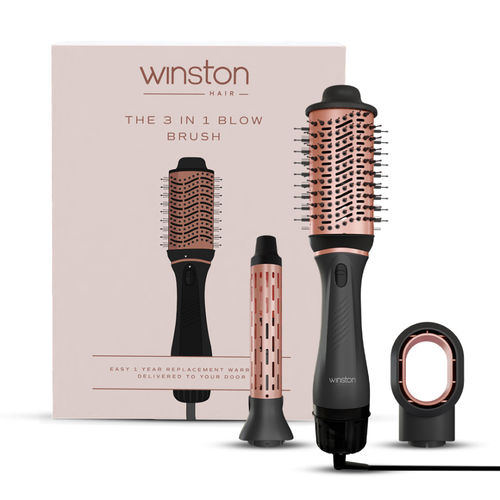 Winston 3 In 1 Hair Blow Brush - Silver & Copper