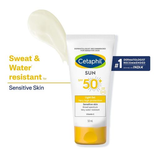 Cetaphil Sun SPF 50+ Light Gel Very High Protection Mineral Base for All Skin Types, Sensitive Skin