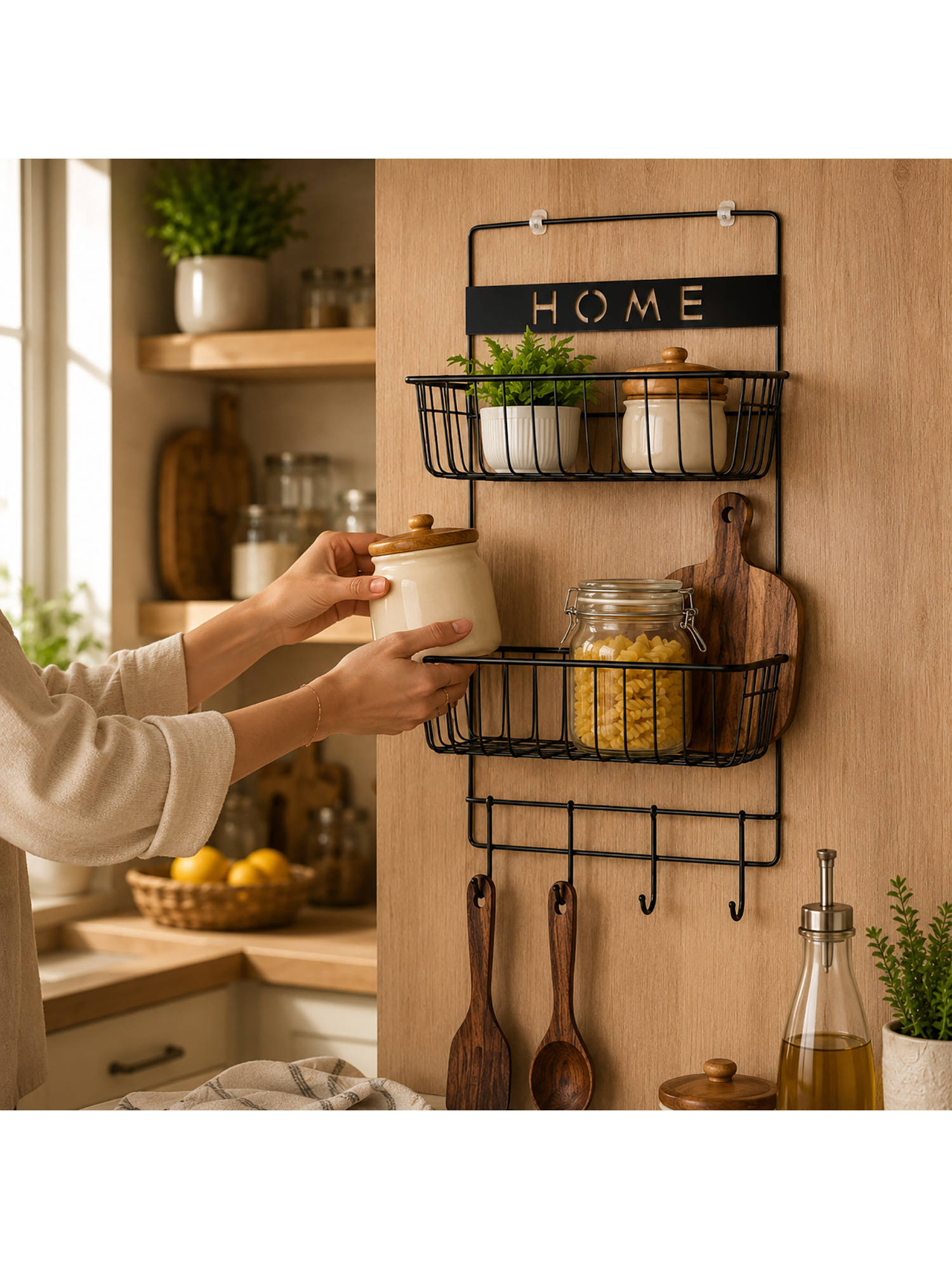 Voncasa Iron Heavy Duty Metal Wall Mounted Storage Rack