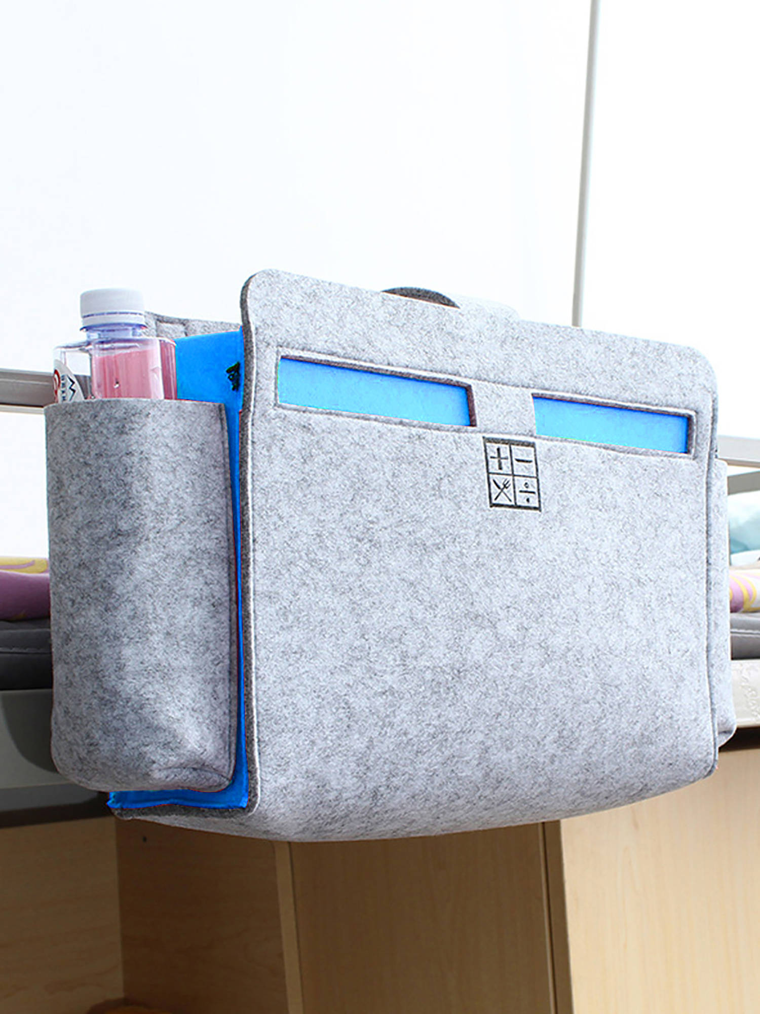 Voncasa Light Grey And Blue Rectangular File Organizer