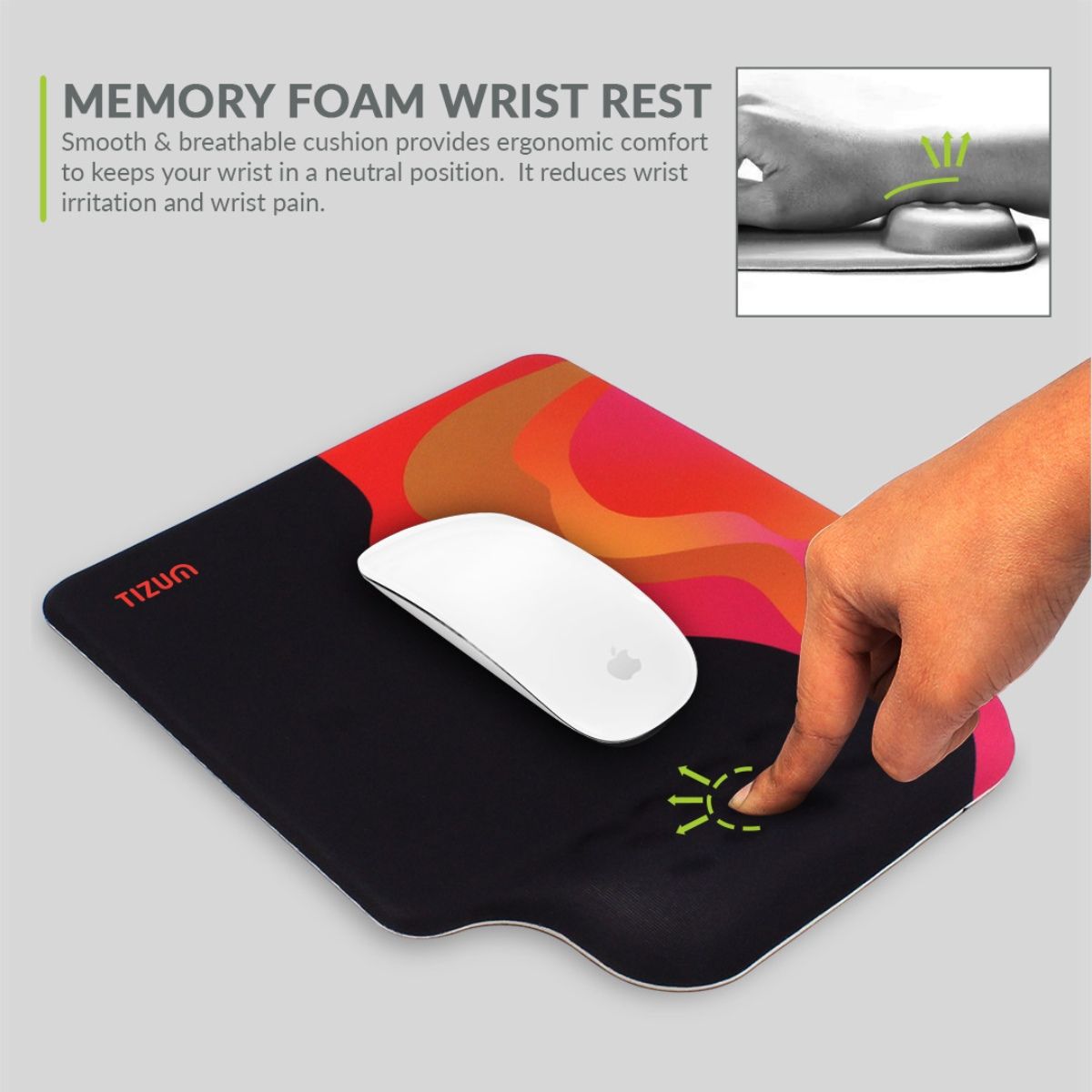 Tizum Gel Mouse Pad Suitable for Gaming, Computer, Laptop, Home & Office NonSlip Rubber Base