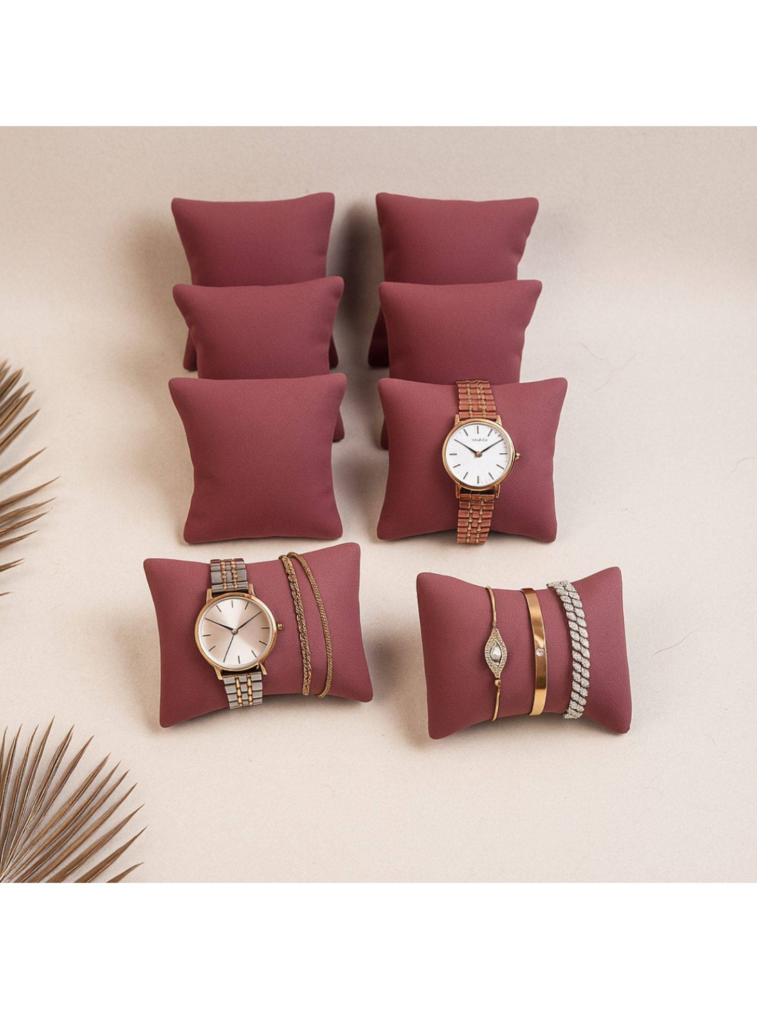 La Trove Premium Pink Velvet 8 Piece Watch Organizer Pillows for Closet & Drawer