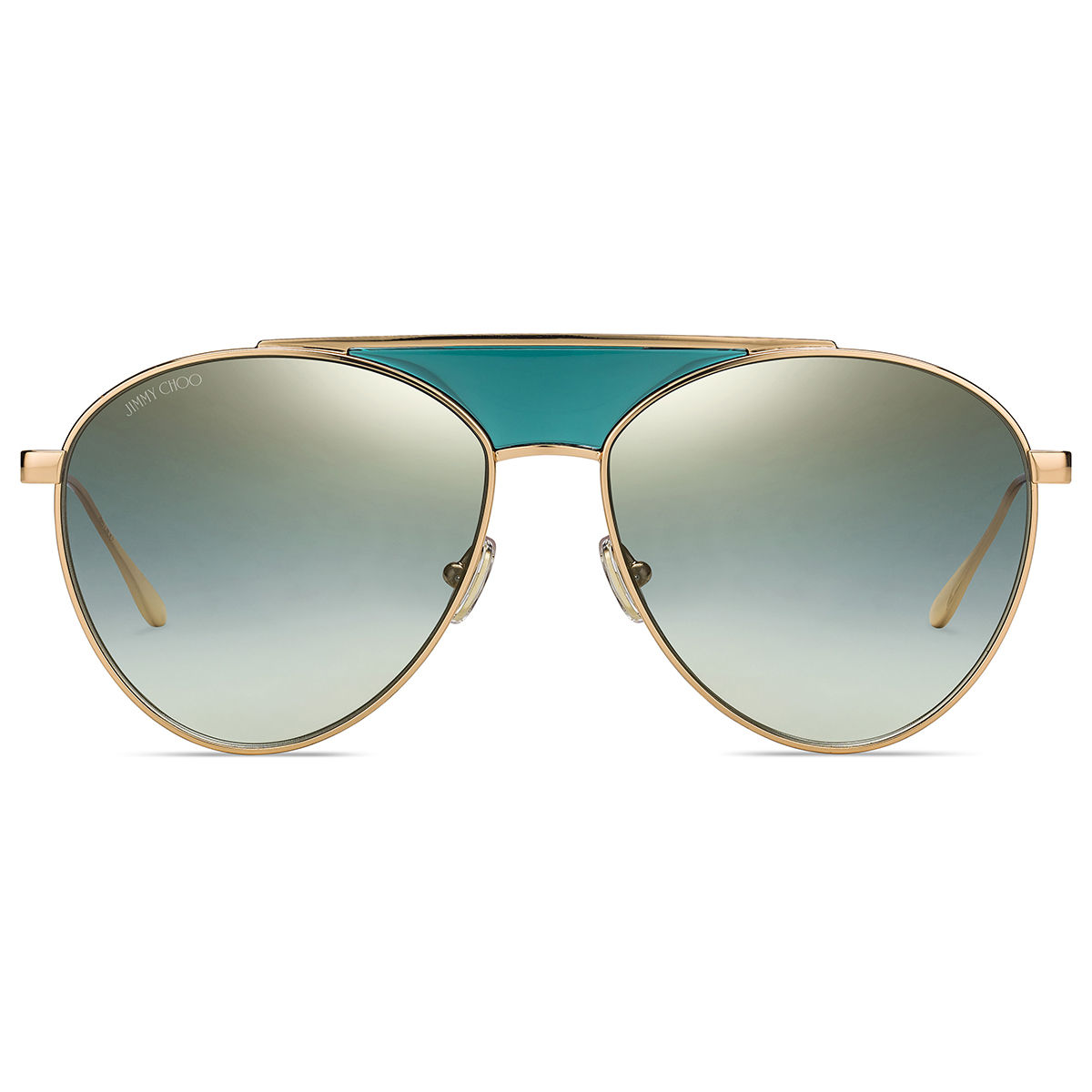 Gold Havana Aviator Sunglasses with Glitter | DEVAN | Autumn 2021 | JIMMY  CHOO