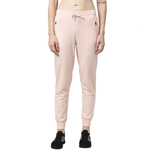 Enamor Athleisure Shell Dry Fit Cotton Spandex Terry Joggers Pink (L)  A401