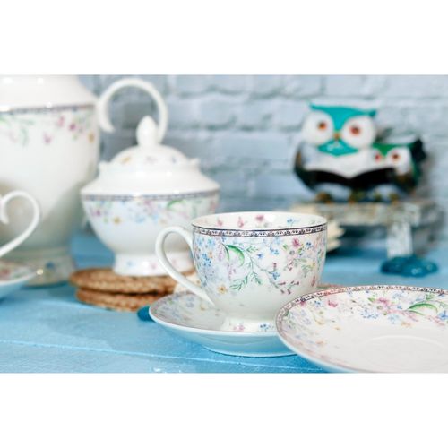 Flower Bed Cup and Saucer Set (6 Cups and 6 Saucers) – Vigneto