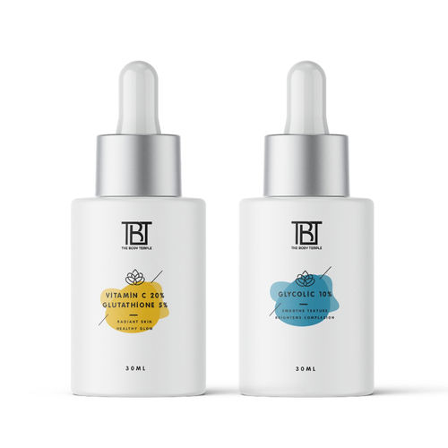 Buy The Body Temple Vitamin C 20% + L-Glutathione 5% & Glycolic Acid 10%  (30Ml Each - Pack Of 1) Online