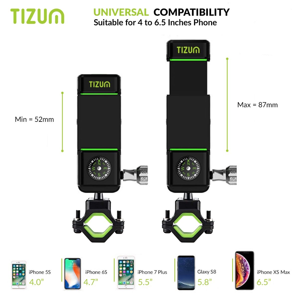 Tizum Universal Phone Holder For Bicycle Motorcycle Scooter Bike