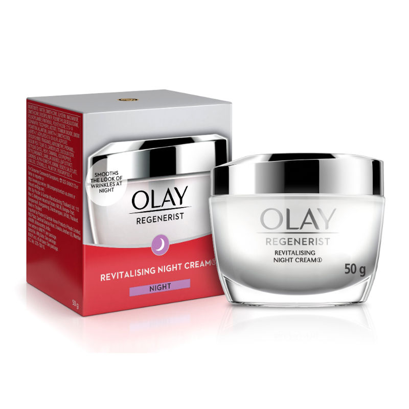 Olay Regenerist Revitalising Night Cream For Plump & Bouncy Skin With Hyaluronic Acid & Peptides