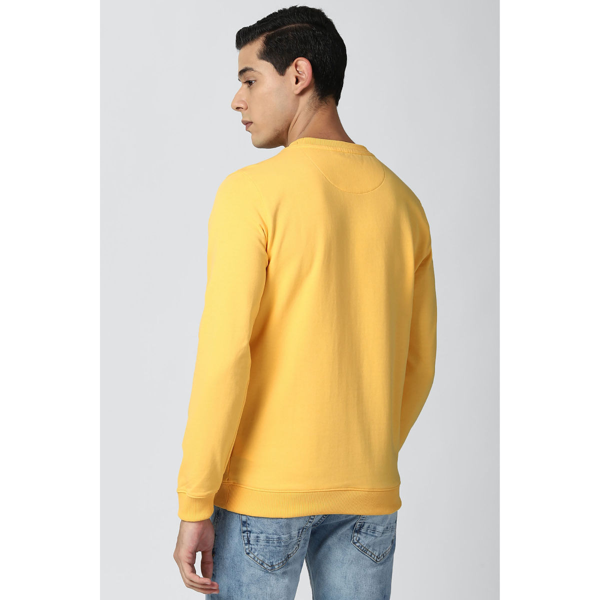 Peter england yellow sweatshirt hot sale