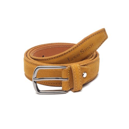 Buy LOUIS STITCH Men's Lime Green Italian Suede Leather Belt Handcrafted  American Style Waist Strap with Glossy Buckle Premium Casual Belts for Men  1.5 Inch (38mm) (Size-34) (SUPL) at