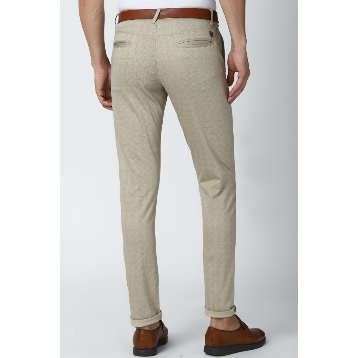 Buy Men Khaki Custom Fit Solid Casual Trousers Online - 750733 | Allen Solly