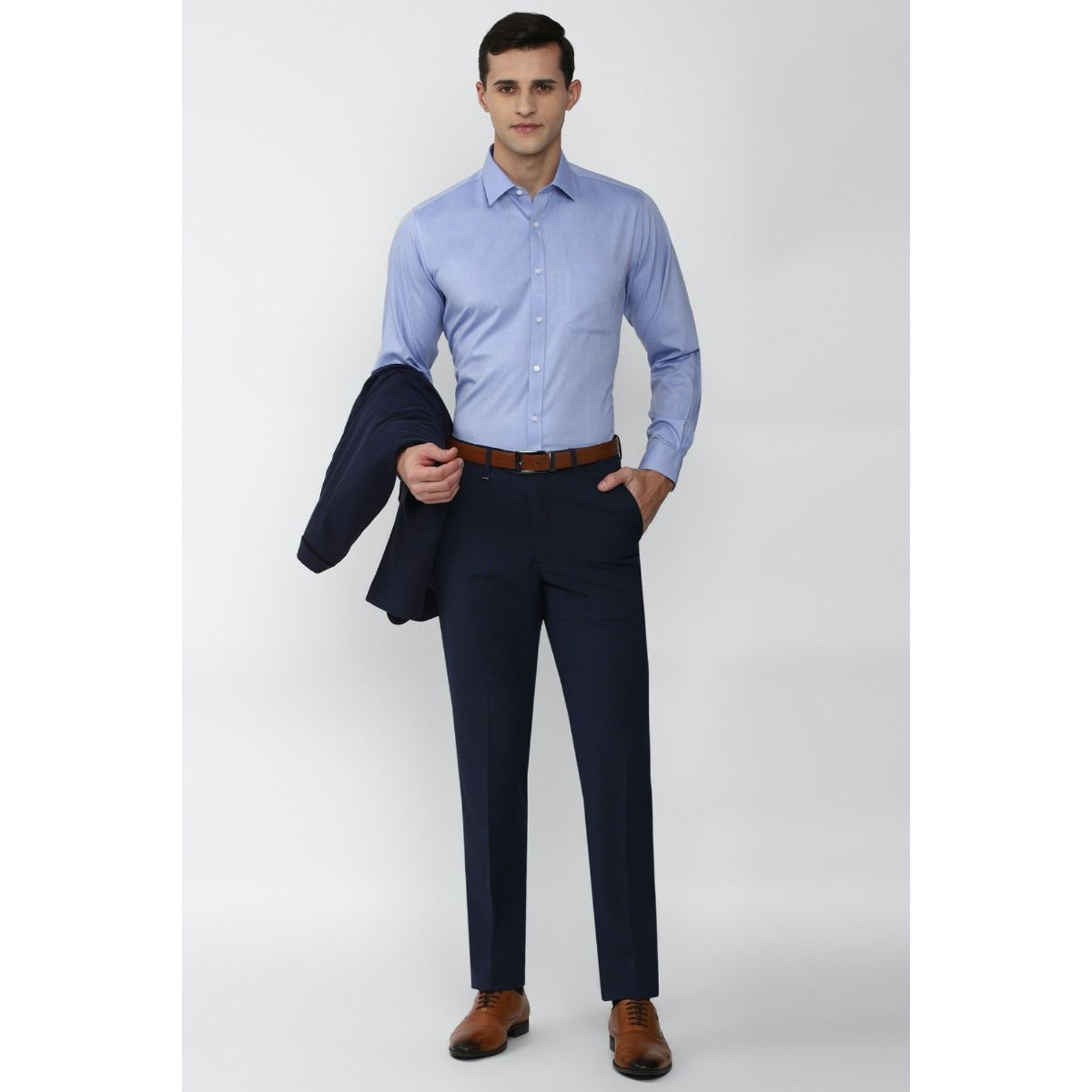Lars Amadeus Men's Slim Fit Trousers Flat Front Solid Color Business Pants  - Walmart.com