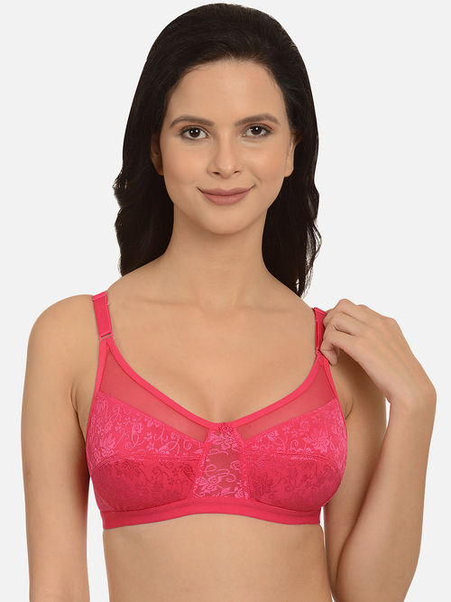 Buy Mod & Shy Non-Padded Non Wired Mesh Net Minimizer Bra - Pink