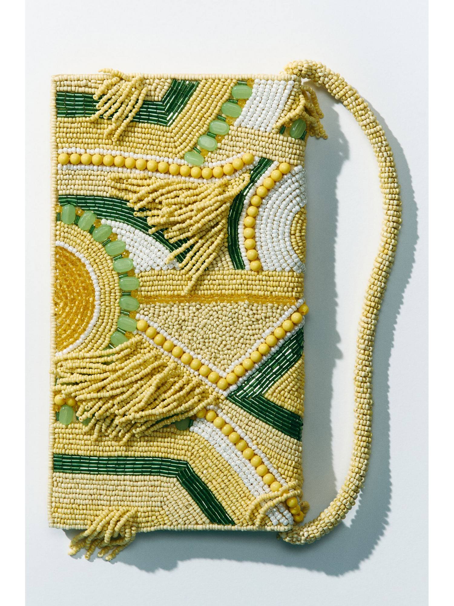 H&M Women Yellow Beaded Clutch
