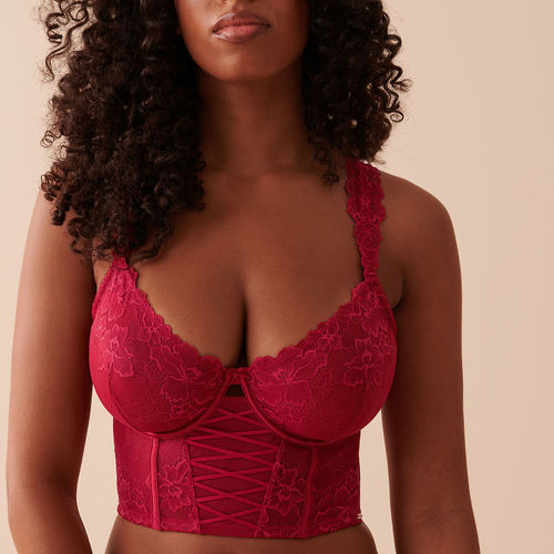 Luxury Lace Underwired Bra in Red