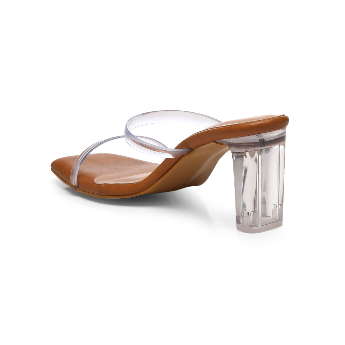 Tan clear online heels