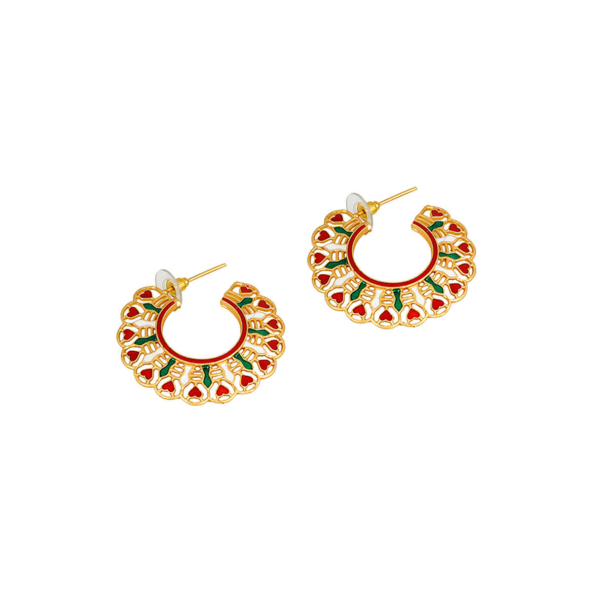 Buy Teejh Aamani Red & Green Earrings Online