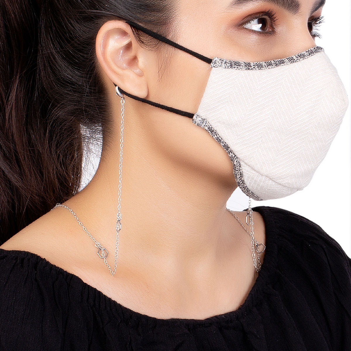 Voylla Mask Chains Hexagon Charm Chain 