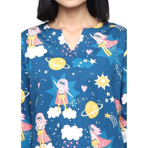 Buy Shopbloom Premium Cotton Printed V Neck Long Sleeve Women's