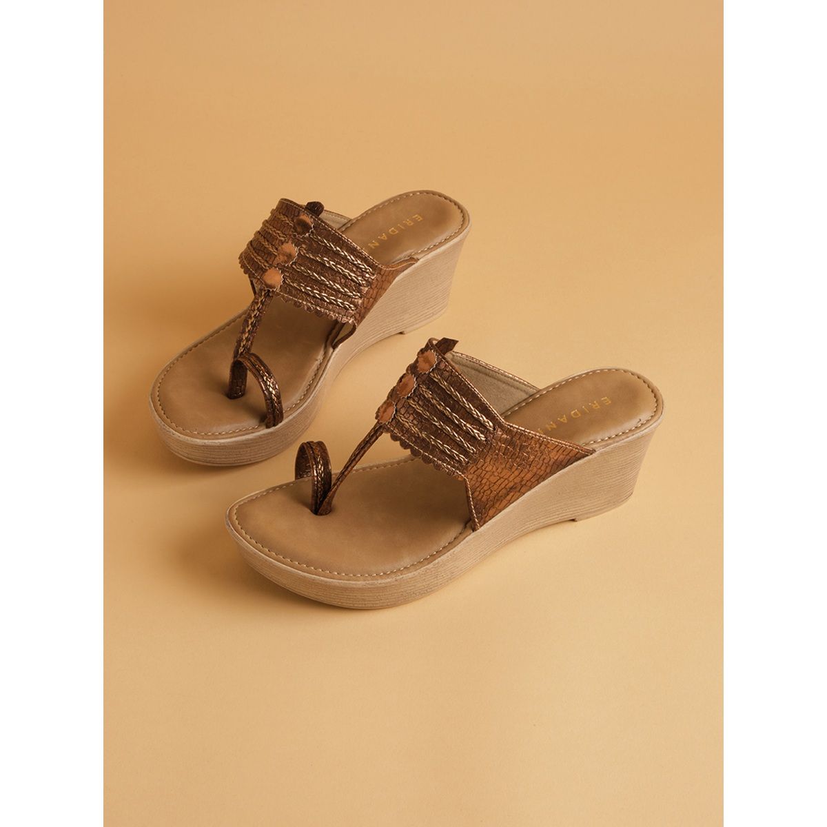Eridani Braided Bronze Darya Wedges Buy Eridani Braided Bronze Darya