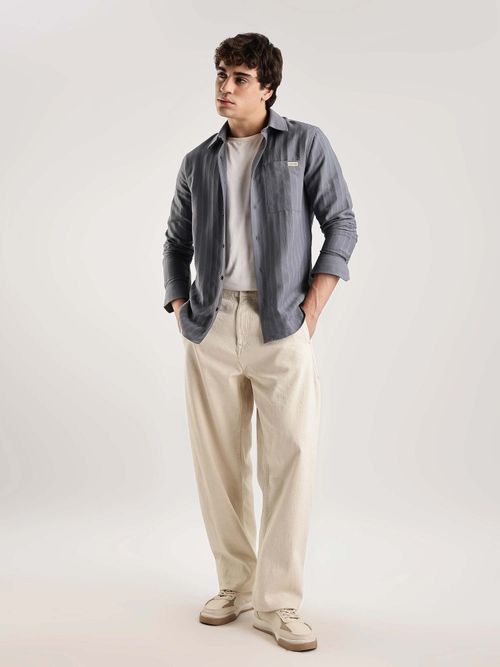 slim fit dress slacks Slim-Fit Textured Classic Shirt
