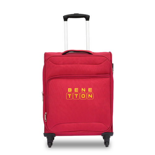 United Colors of Benetton Macau Unisex Soft Luggage Red, TSA Lock Trolley  Bag (S)