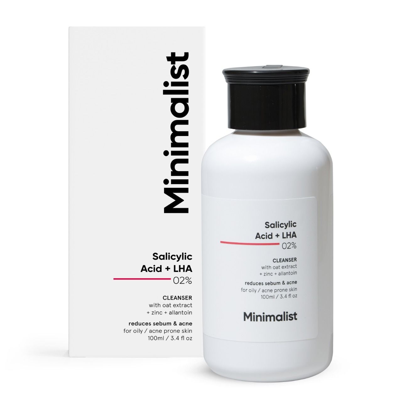 Minimalist 2% Salicylic Acid + LHA Cleanser With Zinc For Reducing Sebum & Acne