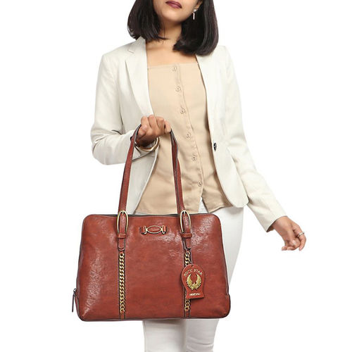 Buy Hidesign Metal 03 Brown Women's Laptop Bag Online