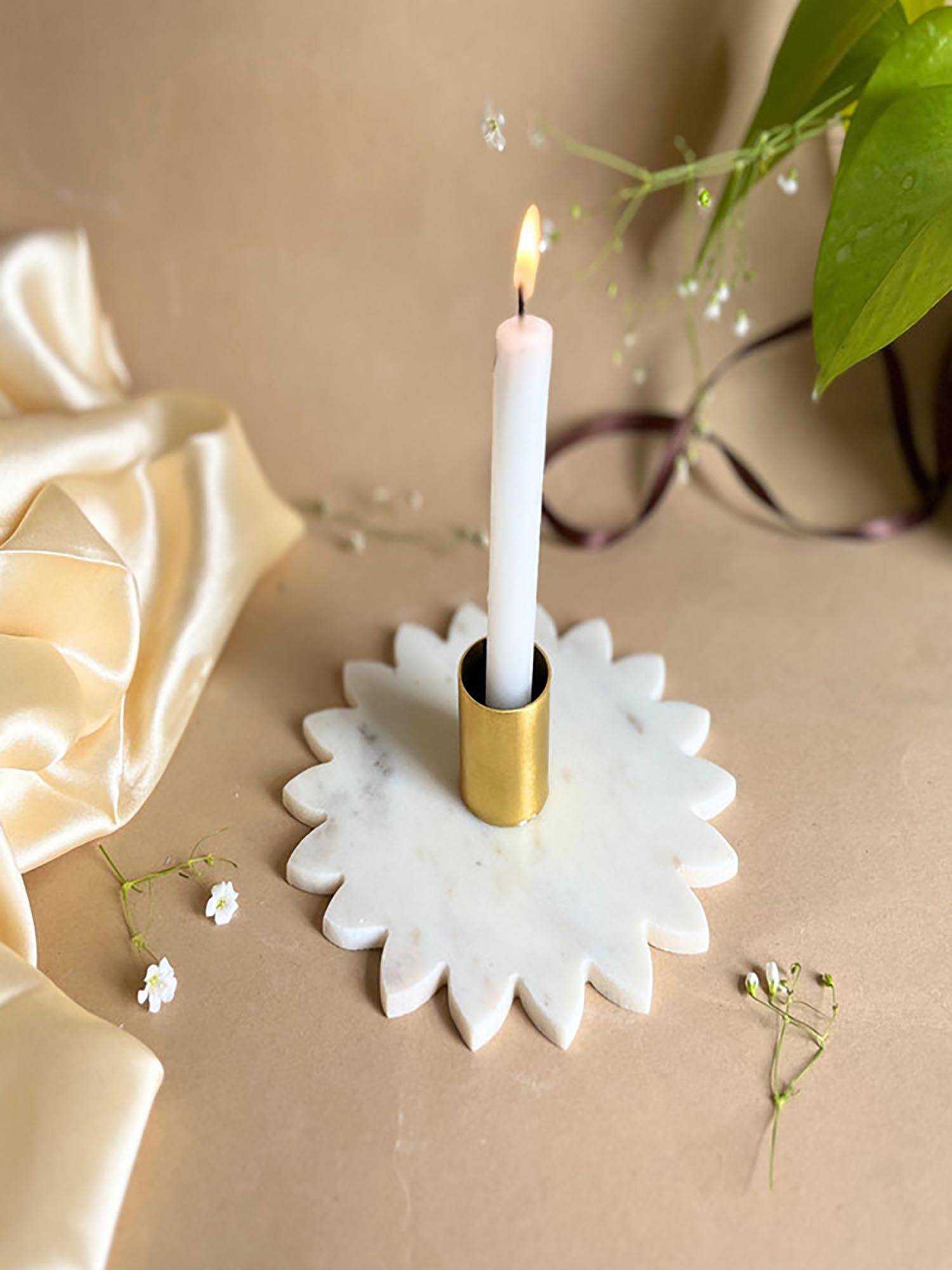 Homearte Marble Sunflower Candle Holder