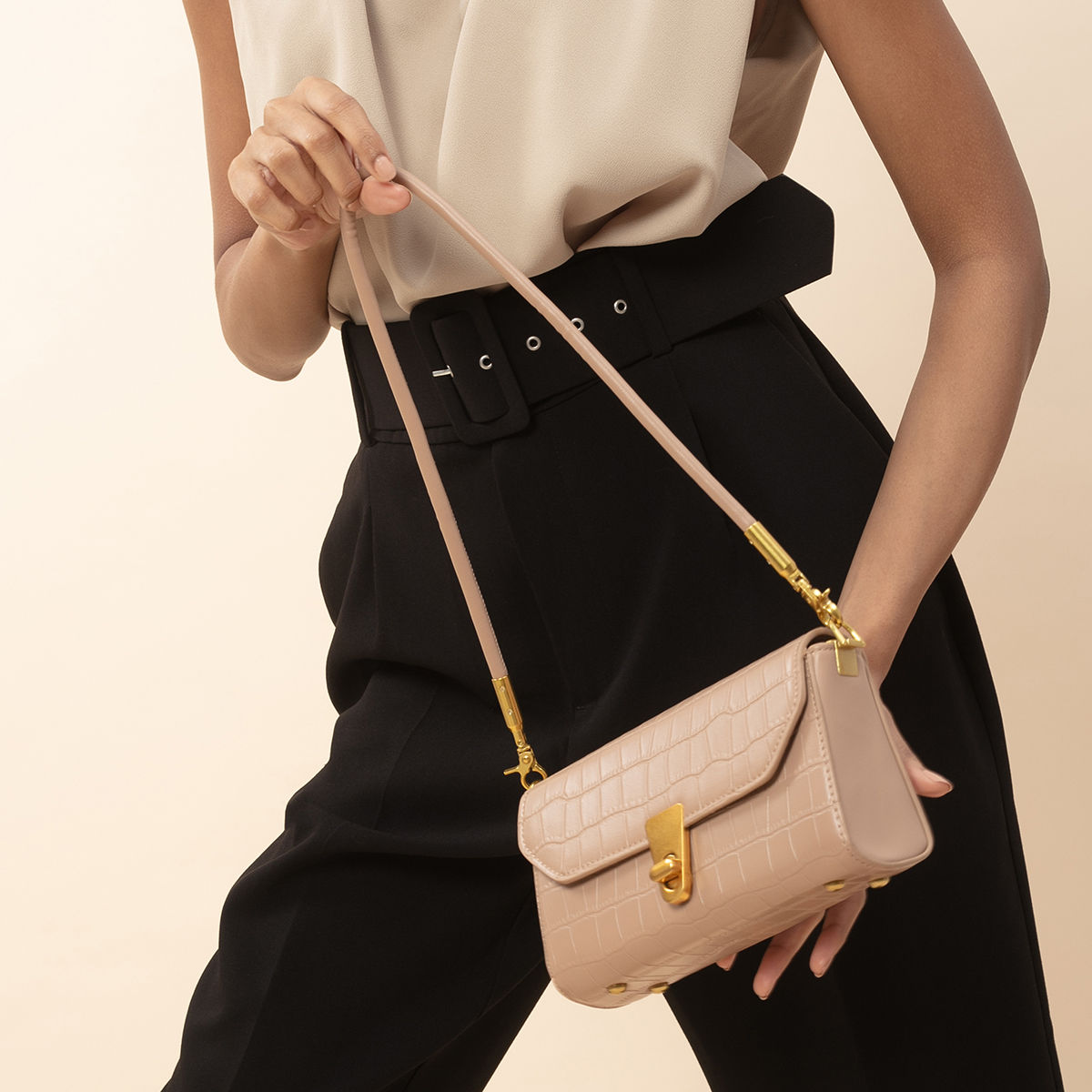 RSVP By Nykaa Fashion Beige Be On The Go Crossbody Bag