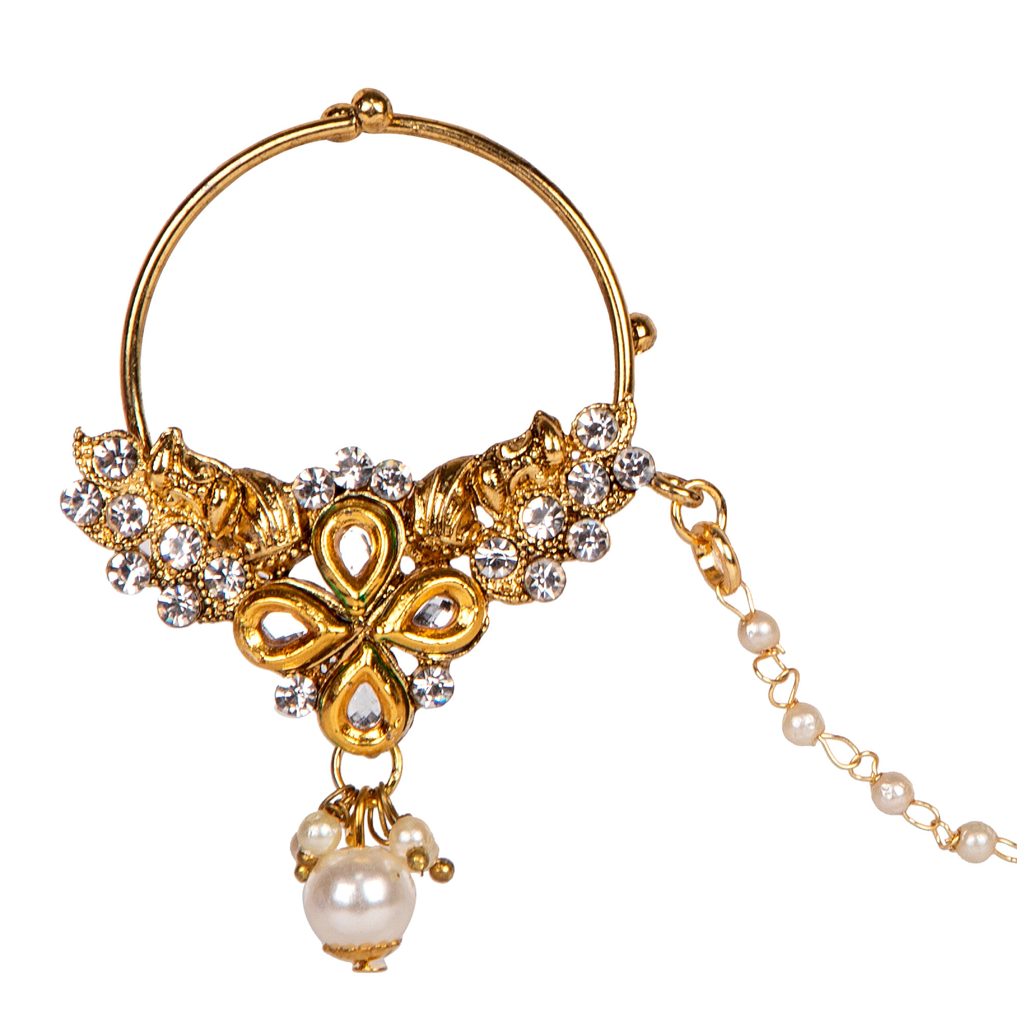 Buy Anika's Creation Traditional Gold Plated Nose Ring Online